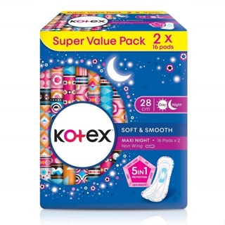 8 x KOTEX HEALTHY PROTECTION MAXI WING 8 PADS 23CM = 64 PADS