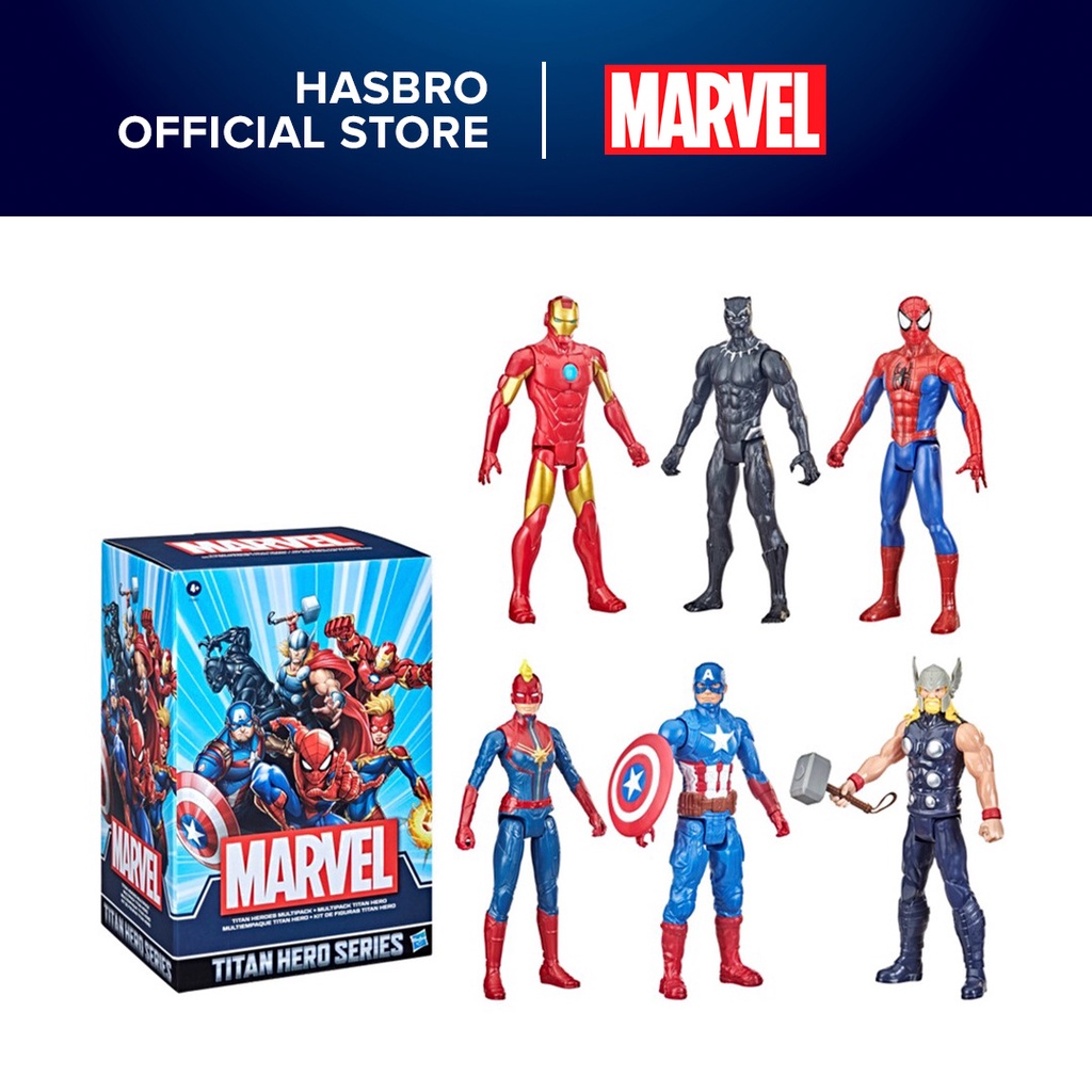 Marvel Titan Hero Series Action Figure Multipack, 6 Action Figures, 12-Inch  Toys, Inspired By Marvel Comics, For Kids Ages 4 And Up ( Exclusive)