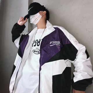 Leather Racing Jacket Unisex Spliced american Vintage Pu Streetwear Hong  Kong Style High Street Baseball Uniform