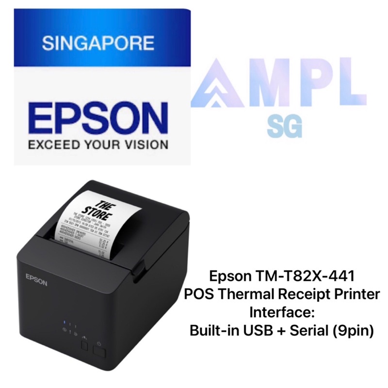 Epson Tm T82x 441 Pos Thermal Receipt Printer Interface Built In Usb Serial 9pin Tmt82 8644