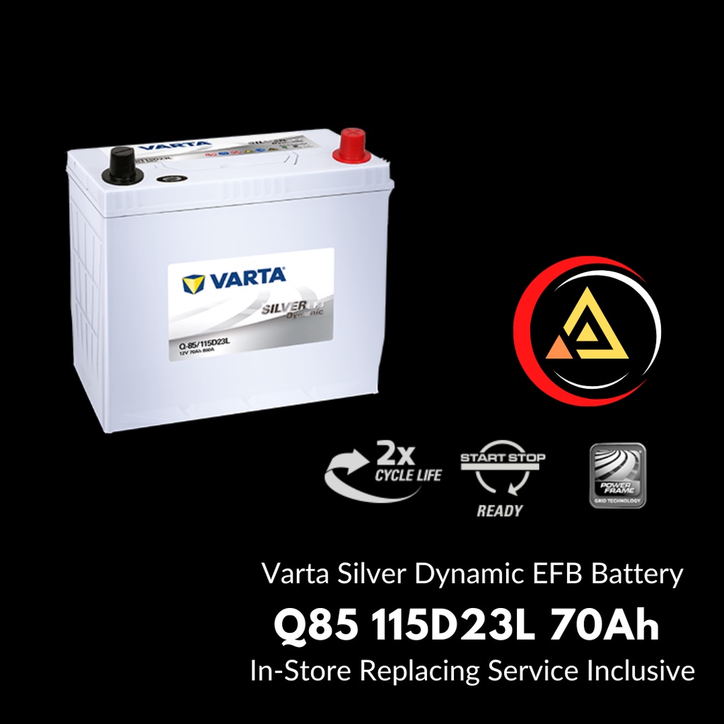 Varta Car Battery Silver Dynamic EFB Q85/115D23L 70AH CCA 660Amps