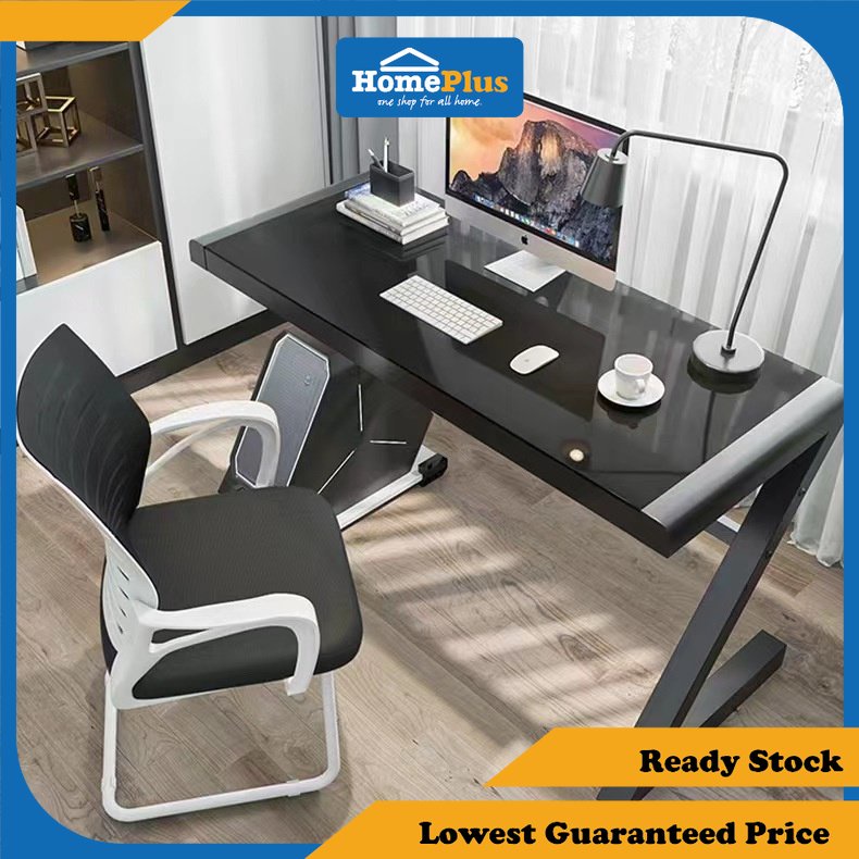 HOMEPLUS Glass Top Office Table Tempered glass Office Table Computer