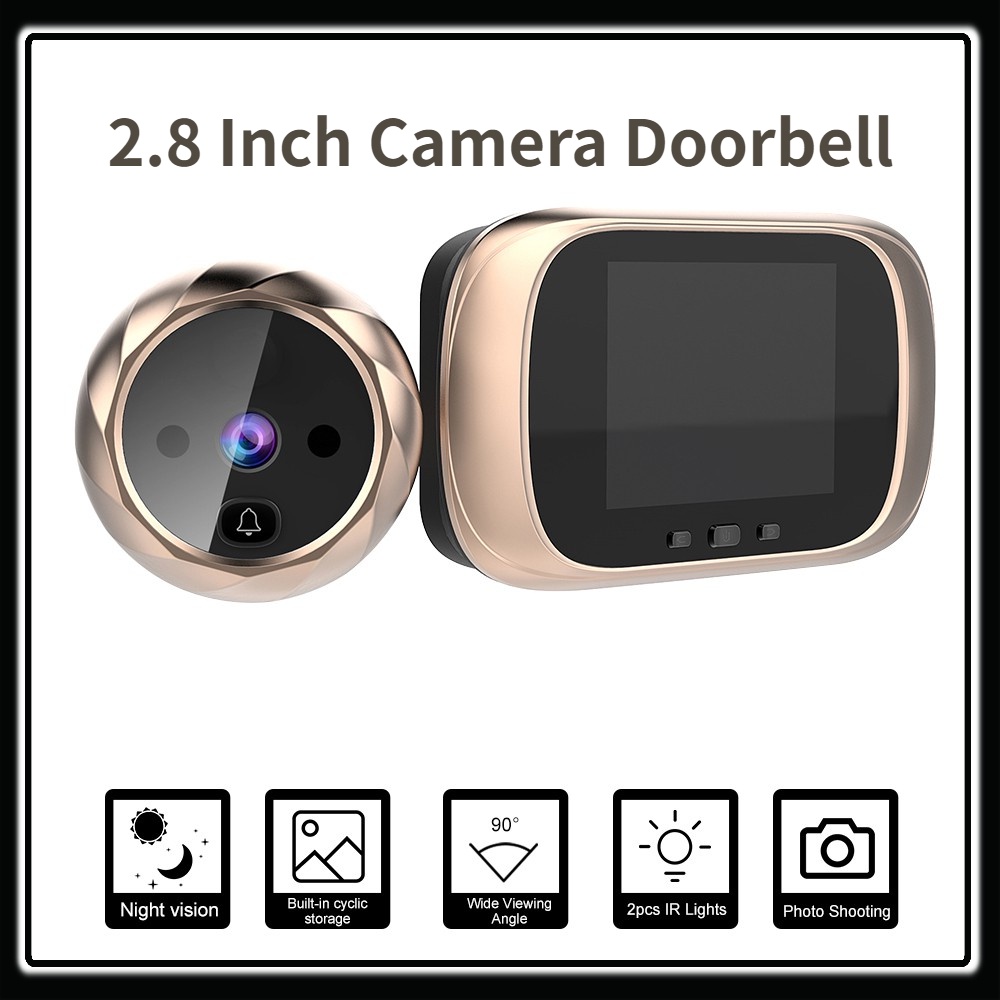 color intelligent video doorbell 2.8 inch LCD screen video doorbell 90