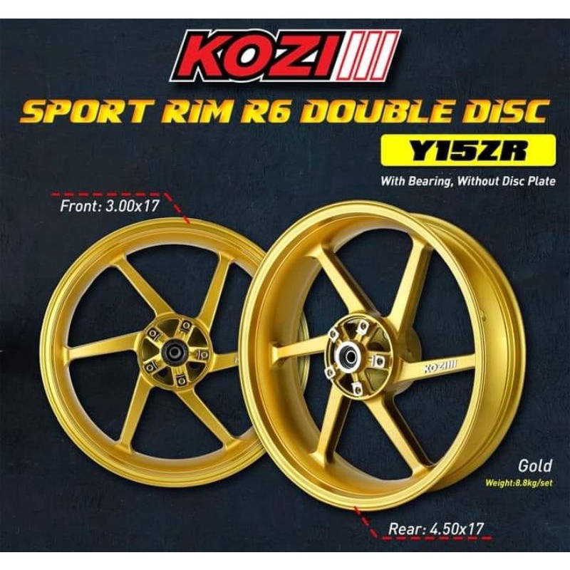 KOZI Racing Sport Rim R6 Double Disc 3.00x4.50 For Y15ZR | Shopee Singapore