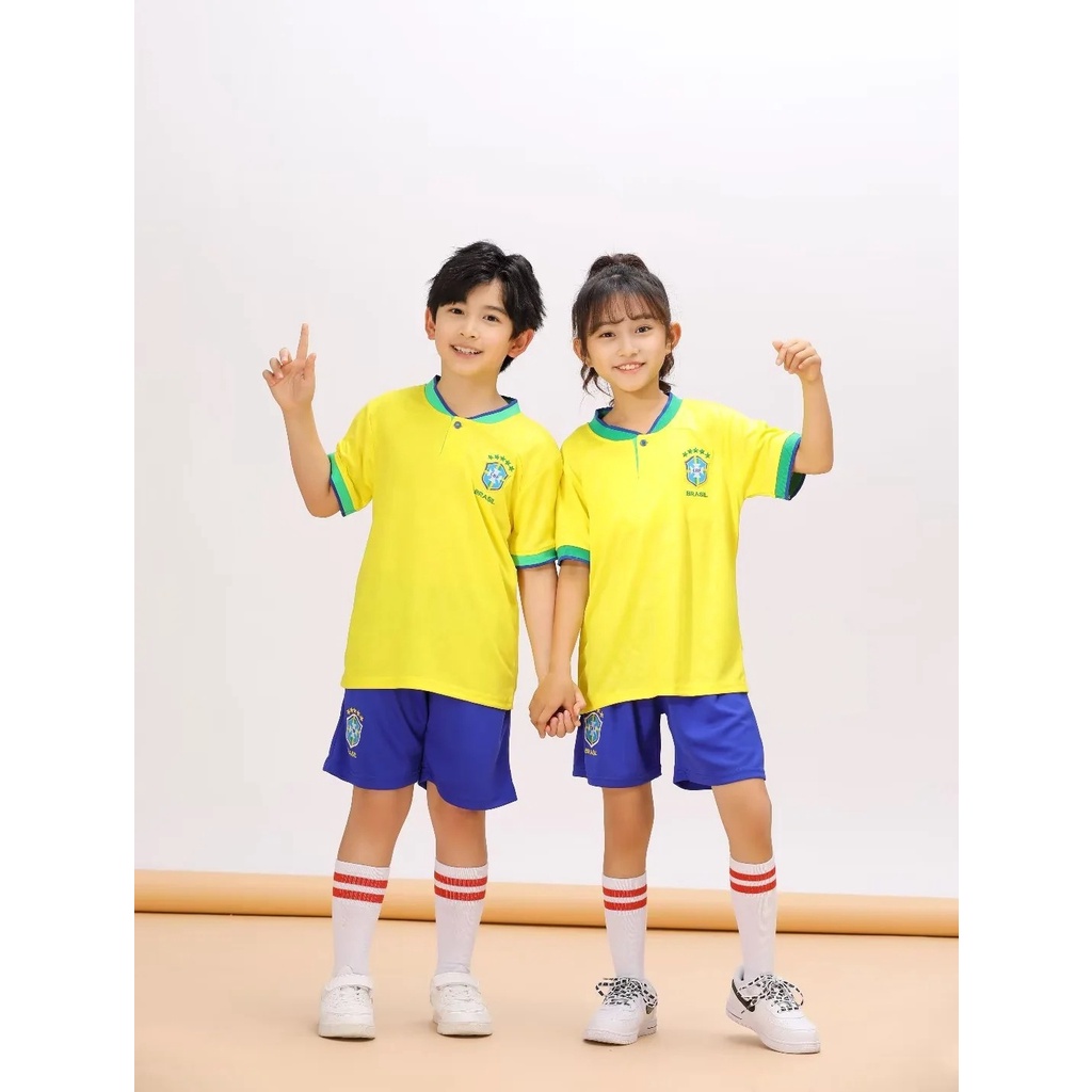 2022 World-cup Brazil Jersey Kids football uniform Soccer clothes