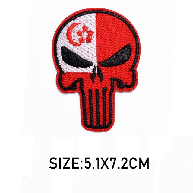 Flag Patches Singapore Morale Badge 3D Embroidered Backpack Sticker
