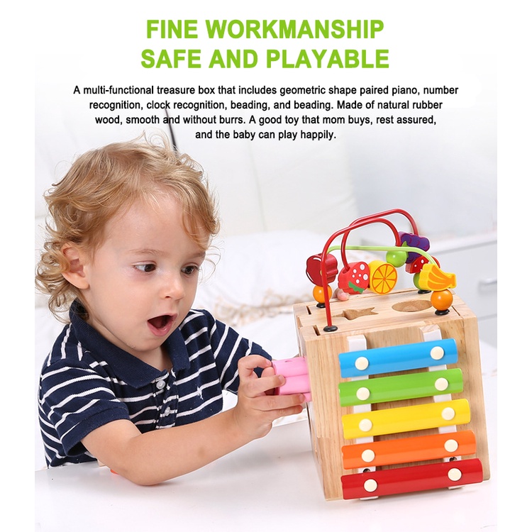 Toytown 6-in-1 Multi Function Intelligence Box Puzzle Music Color Shape ...