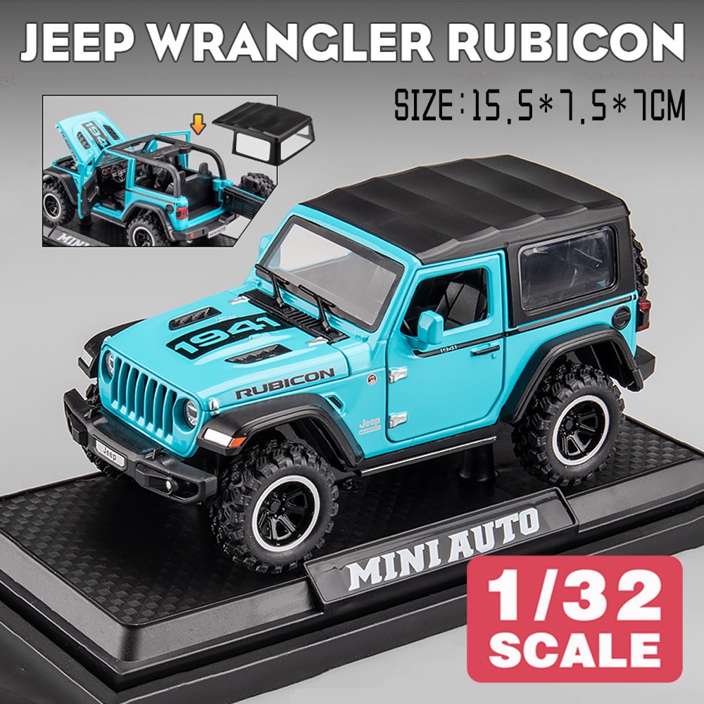 Modèle Réduit Jeep Wrangler Rubicon 1941 1:32 - Neuf, Jouet En Alliage Avec Lumières Et Sons, Multi-couleurs
