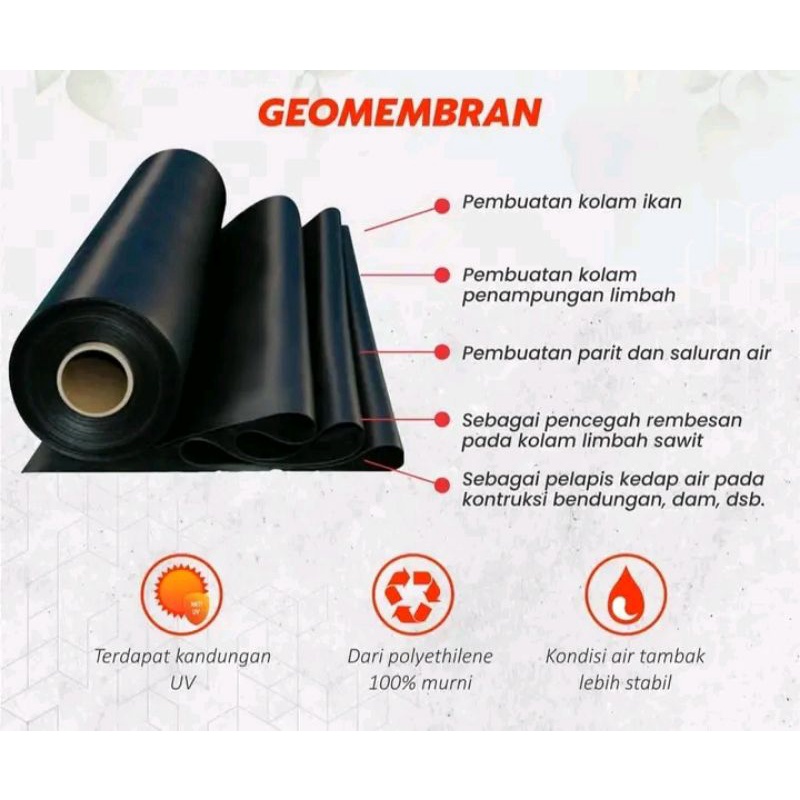Geomembran HDPE Lebar 4 & 6 Meter Tebal 300 Micron ( KOLAM IKAN ) - Gambar 3