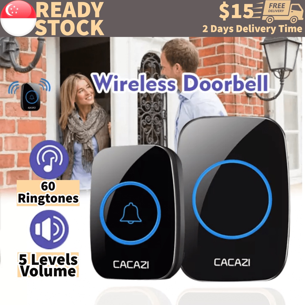 SG STOCK Latest 2023 New Digital Wireless Doorbell Waterproof 300M