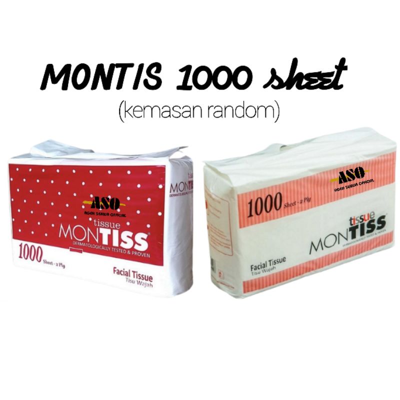 Tisu Tissue MONTISS KILOAN 1000 + 100 sheets 2ply montiss 1100 facial tisu wajah PROMO !!! - Gambar 2