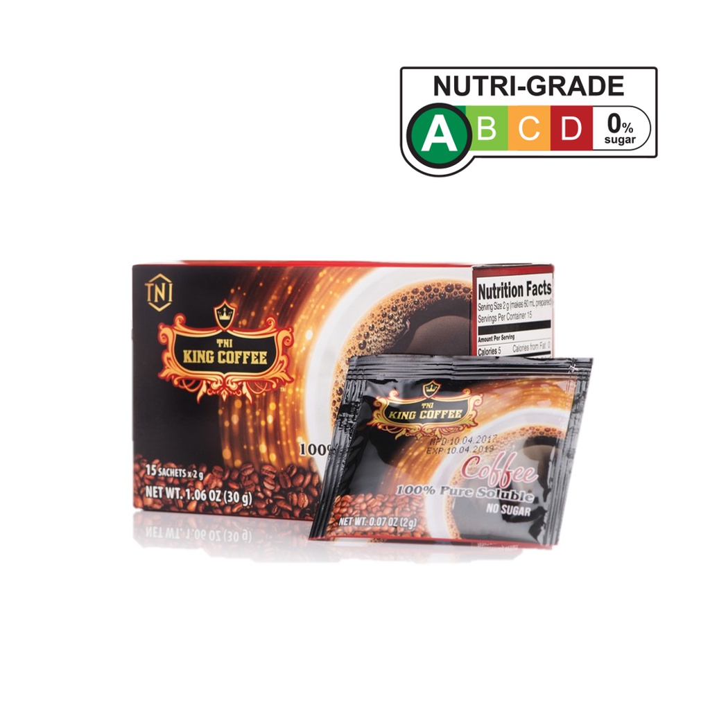 KING COFFEE Pure Black 15s Instant Coffee, No Sugar Truly Coffee