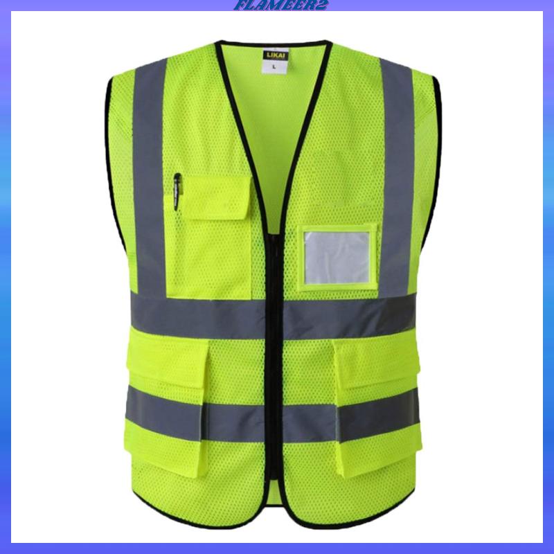 Reflective safety vest 2025 with pockets