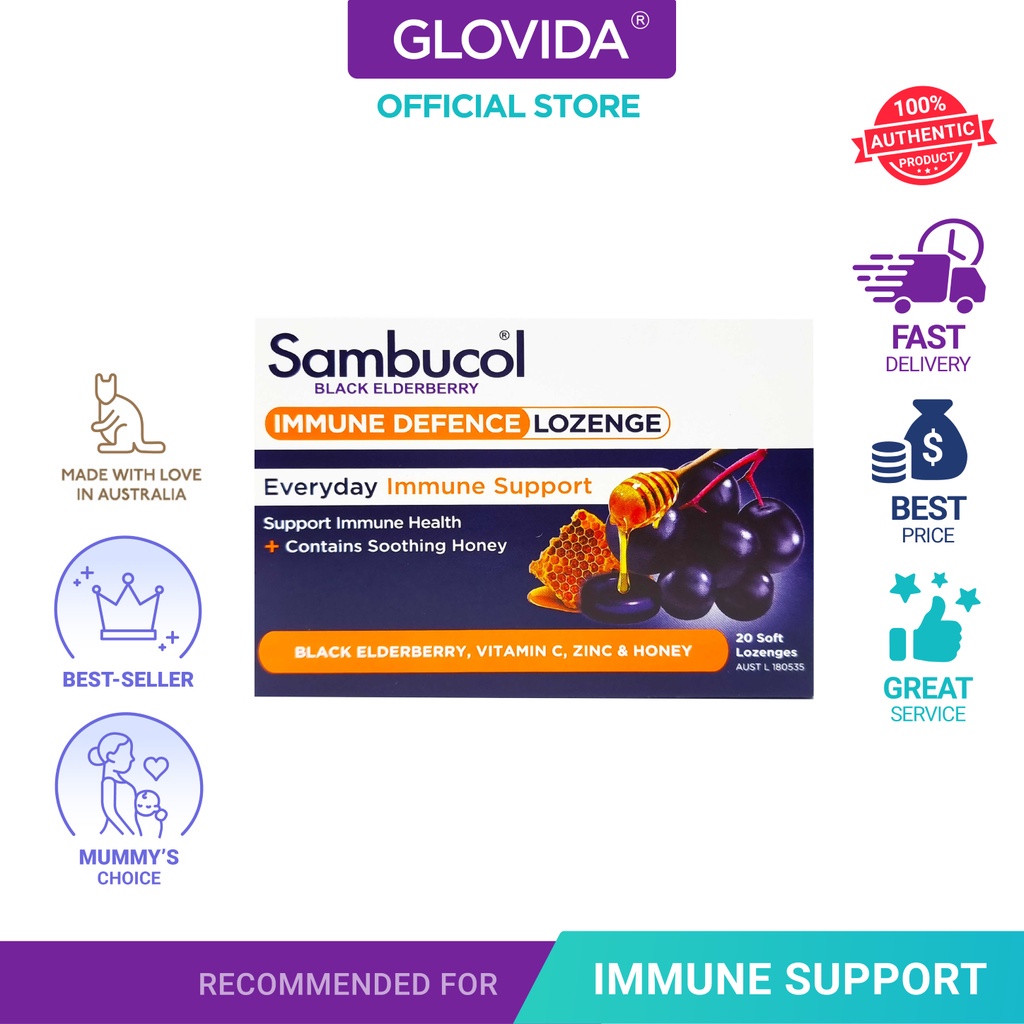 Sambucol Black Elderberry Immune Defence Lozenges with Vitamin C, Zinc