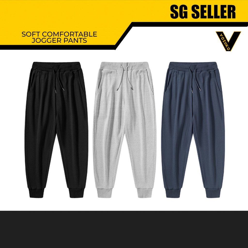 [SG SELLER] Track Pants Full Cotton TEENAGER AND ADULT JOGGER PANTS ...