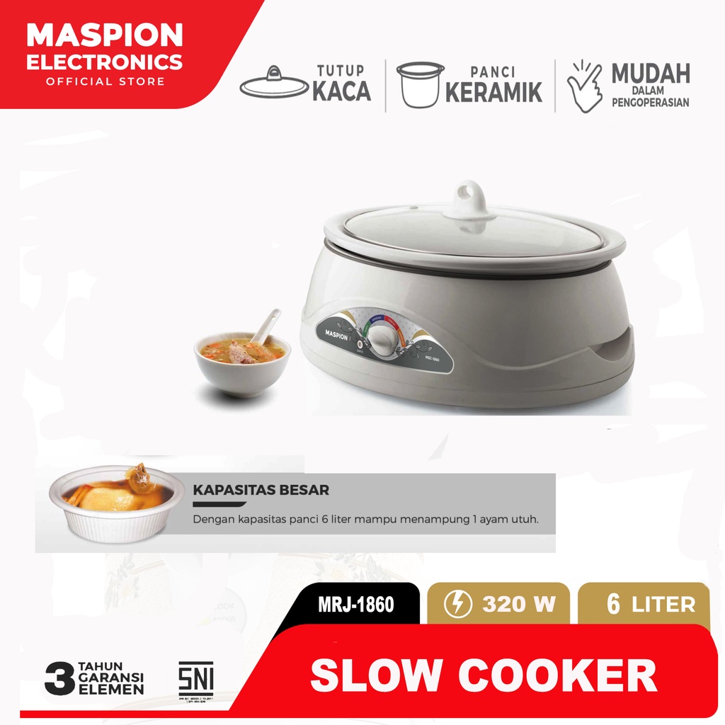 Maspion Slow Cooker Magic Cooker 6 Liter MSC-1860 - Gambar 2