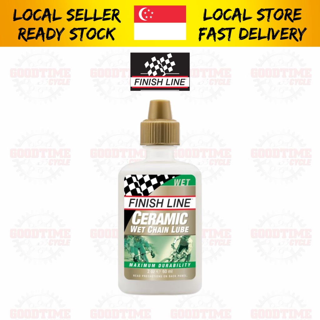 Finish Line Ceramic Wet Chain Lube Bicycle Bike Chain Lubricant 2oz