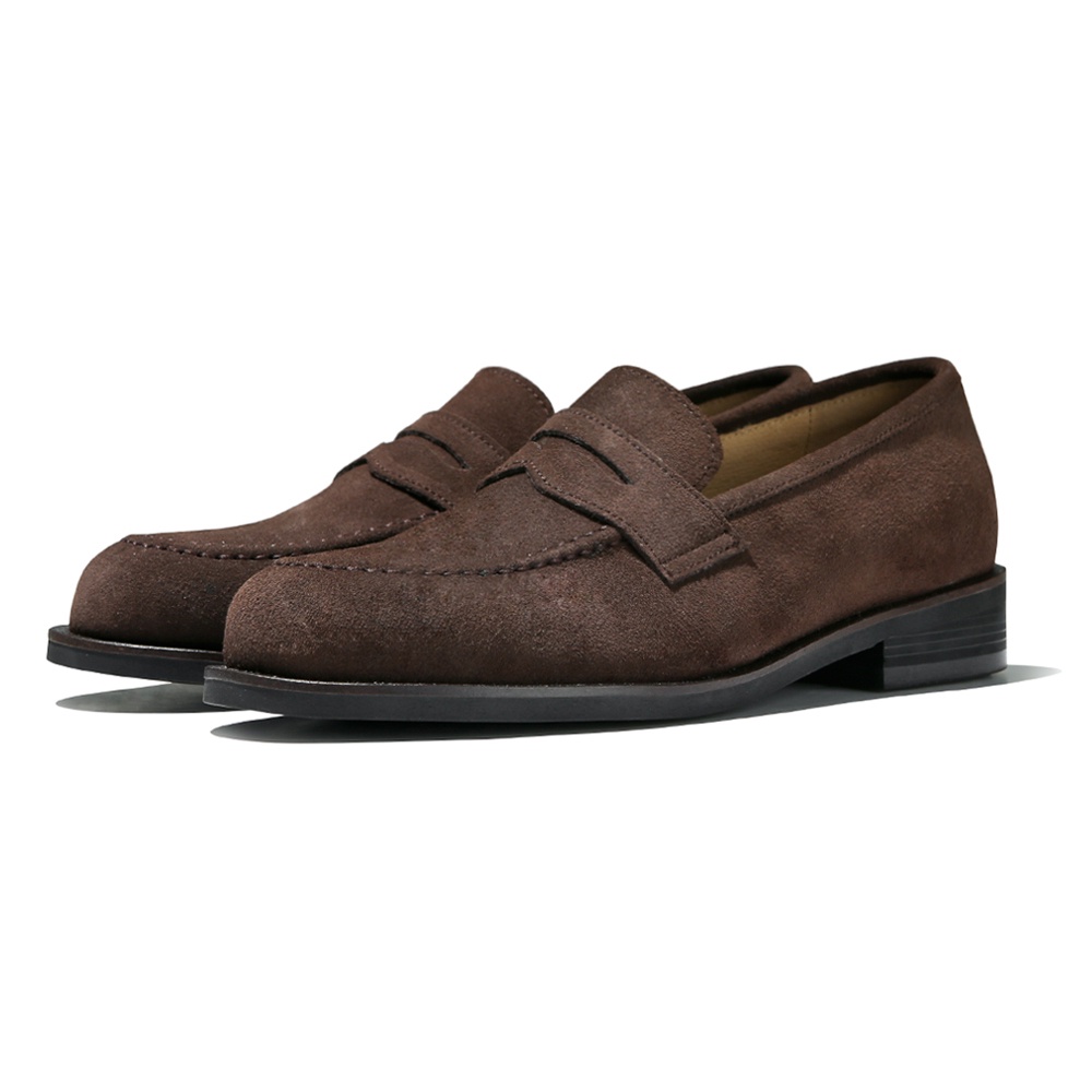 [Customade Republic] 4cm Cowhide suede unisex penny loafers/Men's