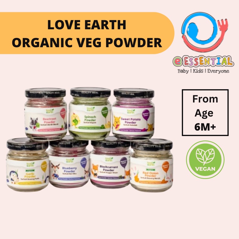 LOVE EARTH ORGANIC FOOD POWDER SPINACH/BEETROOT/SWEET POTATO/ONION