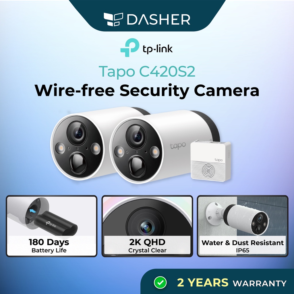 TPLink C420S2 Wirefree Security Camera CCTV (2Camera Edition) 180
