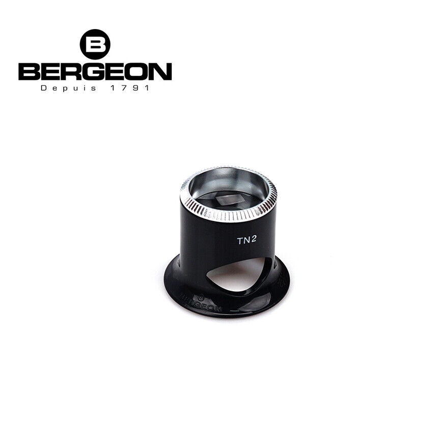 Loupe D'Horloger Bergeon 3.3X - Lentille Biconvexe Noire Avec Ouverture Anti-Buée - Swiss Made