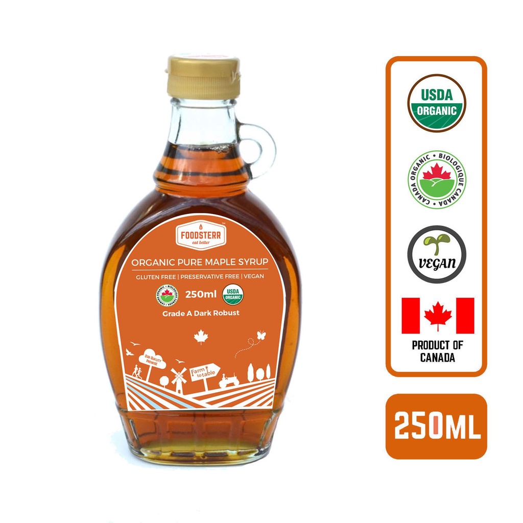 Foodsterr Organic Dark Robust Maple Syrup, 250ml | Shopee Singapore