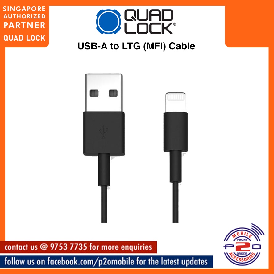Quad Lock USBA to LTG (MFI) Cable Shopee Singapore