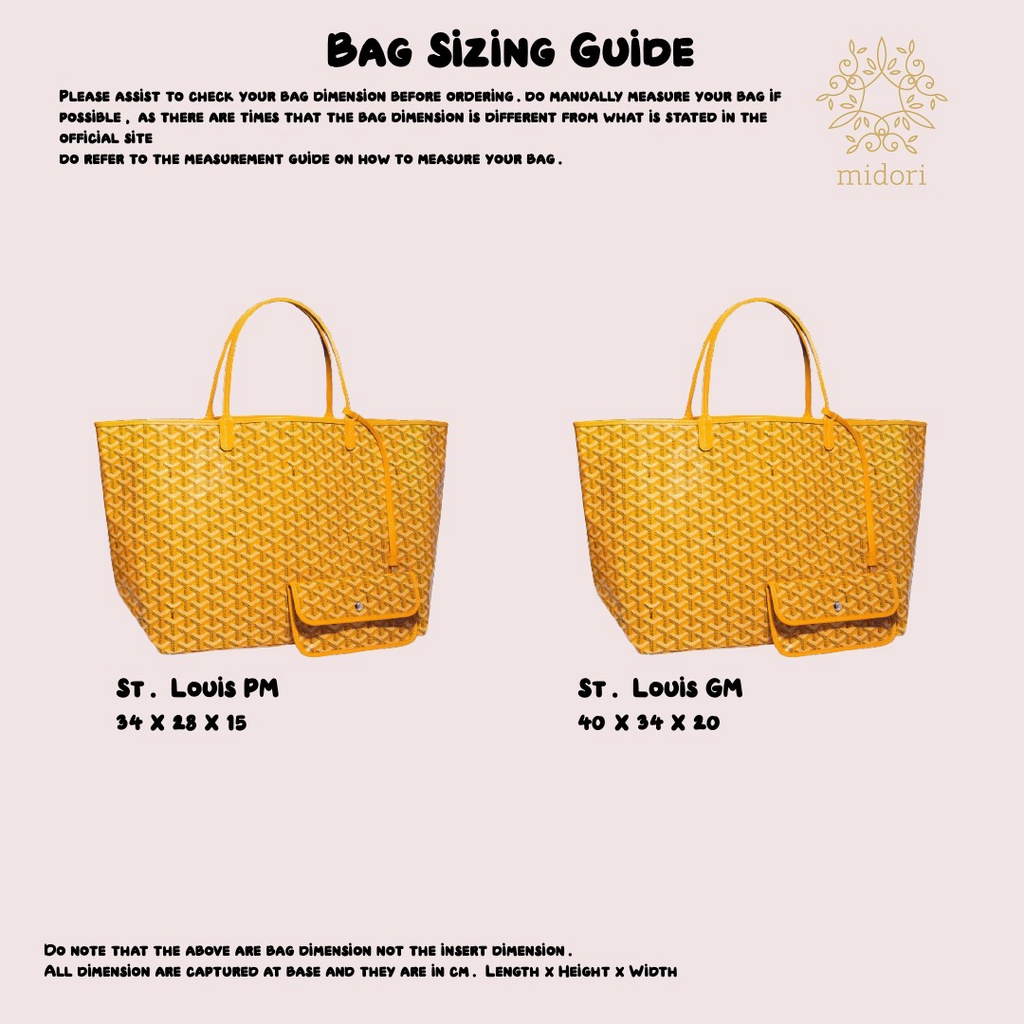 Bag Organiser/Bag Insert/Bag Base(BB) for Goyard St. Louis