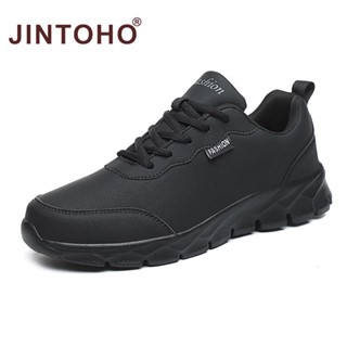 Mens black leather hot sale running shoes