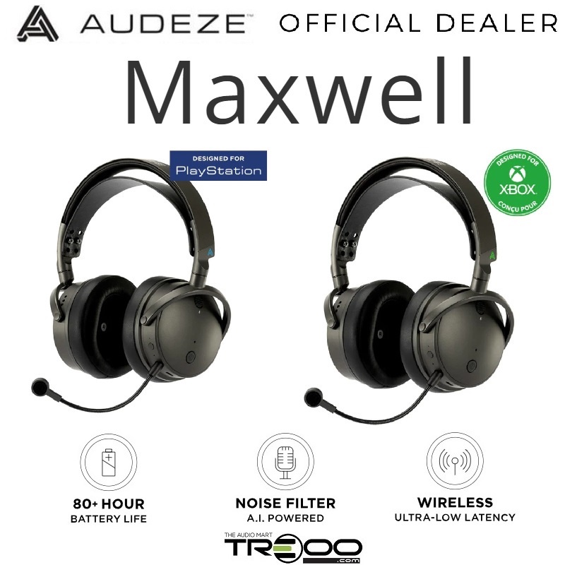 Audeze Maxwell Wireless Bluetooth+2.4GHz OverEar Gaming Headset with