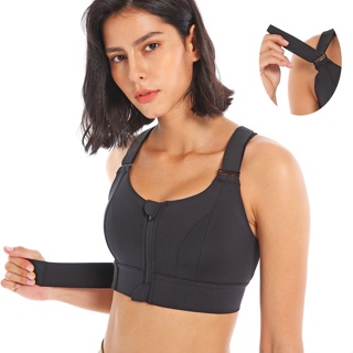 Sports Bra Women Sportswe Crop Sport Top Adjustable Belt Zipper Yoga Running  Bras Push Up Vest