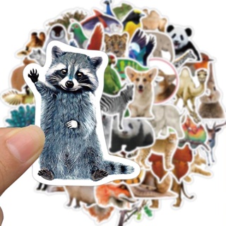 50/100Pcs Novelty Cute Kawaii Cartoon Animals Raccoon Stickers PVC