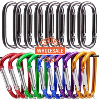 Carabiner Keychain Clip - Aluminum Carabeaner Key Clip-12 Pieces ,d Ring  Shape Caribeener Hook Buckle,spring Snap Key Chain Clips