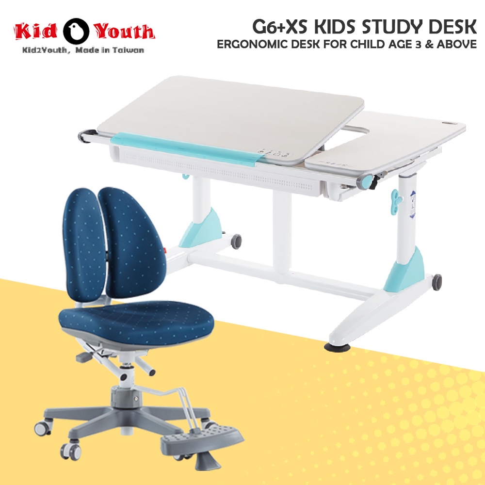 G6+XS Kid2Youth Child Study Table ★ Kids Ergonomic Study Desk ★ Height ...