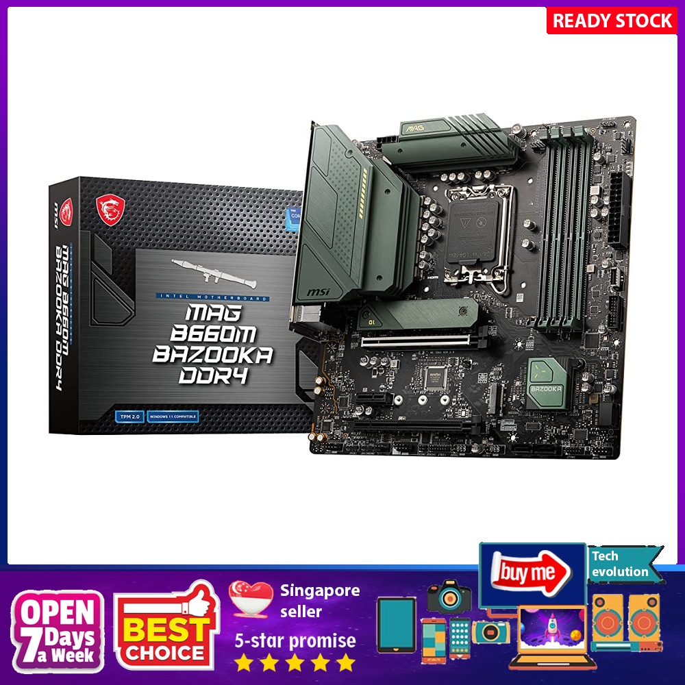 [sgstock] MSI MAG B660M Bazooka DDR4 Motherboard (mATX, 12th Gen Intel