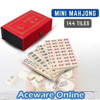 144 Tiles Chinese MahJong Game Set Retro Mah-Jong Fun Family Board Games  30mm