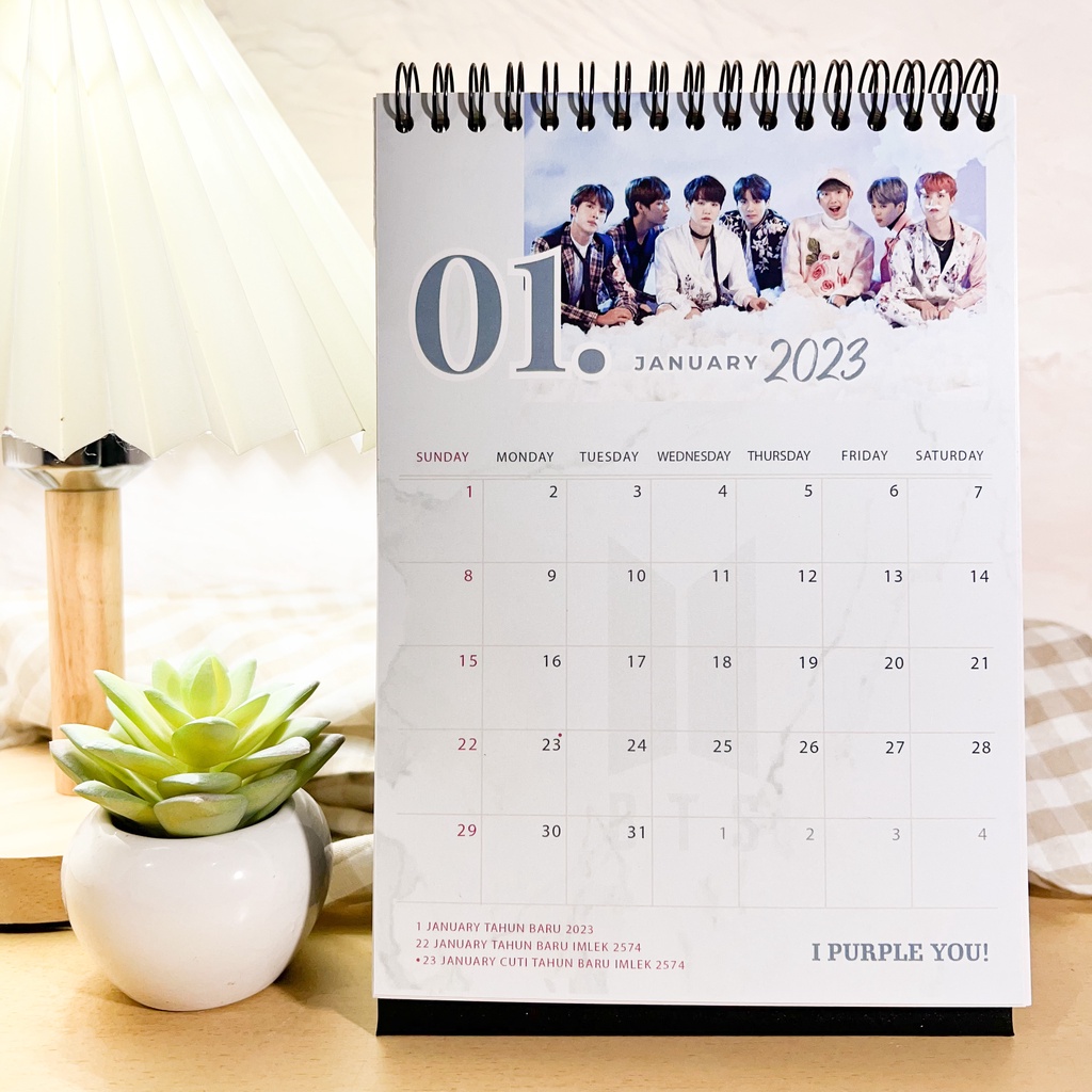 Bts Kpop Premium Aesthetic Desk Calendar 2024 2025 Shopee Singapore