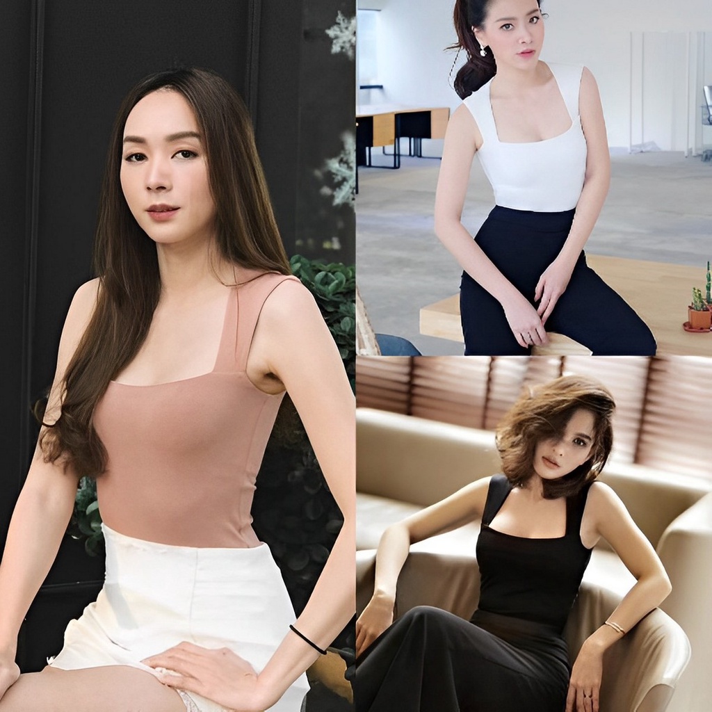 SpinnyHouse Square Neck Crop Top Neckline 2 Layers Fabric Rayon Big Bust  Girls Can Wear. Elegant And Expensive Model 287 Short