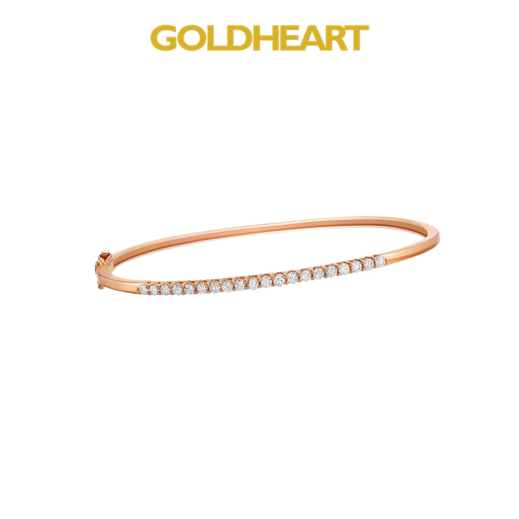 Goldheart Classic Diamond 18K Gold Bangle Shopee Singapore