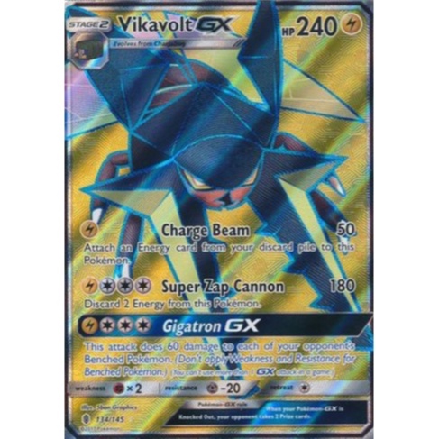 English Pokemon Vikavolt GX - 134/145 - Full Art Ultra Rare Sun & Moon ...