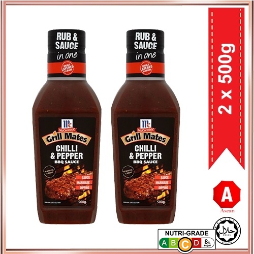 Mccormick Grill Mates Chilli And Pepper Bbq Sauce 500g X2 Bottles Asean