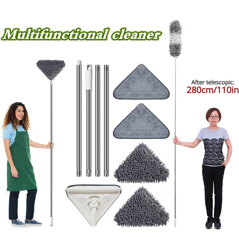 🔥Ship 24H🔥Multifunctional Cleaner Rotating Triangle Mop Floor Brush ...