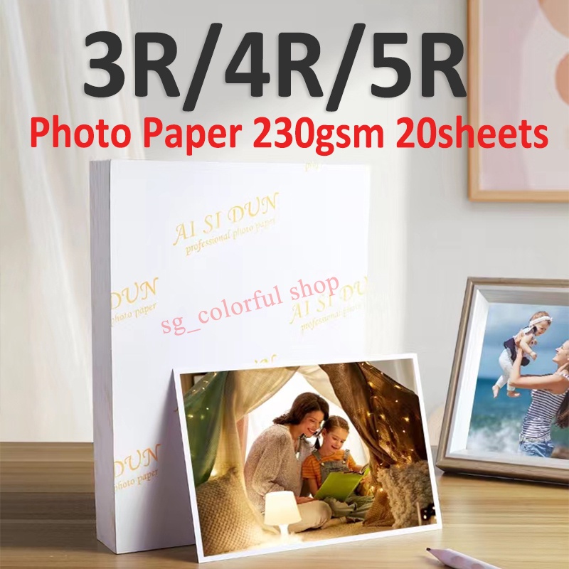3R 4R 5R Photo Paper 230gsm High Quality For Inkjet Printers | Shopee ...