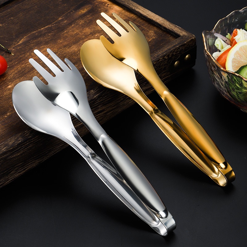 KATELV 304 Stainless Steel Thickened Food Clip Salad Bread Steak Clip ...