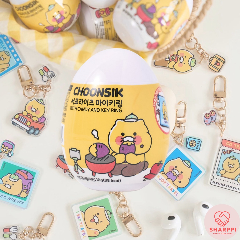 Kakao Friends Choonsik Suprise Egg Key Ring With Sweets Jelly Bean 10g ...