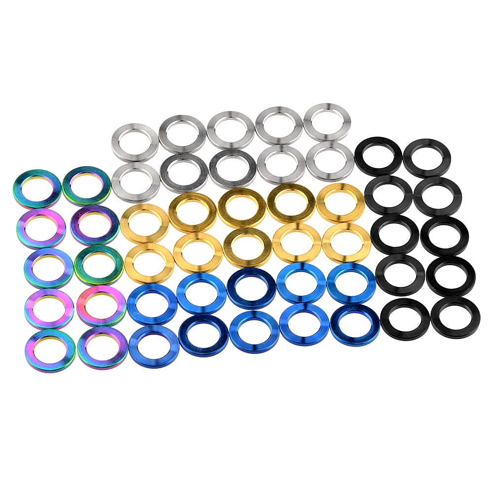 Yaruijia 10-Pack Titanium Flat Washers – Assorted Sizes M4, M5, M6, M8, M10 – DIN912