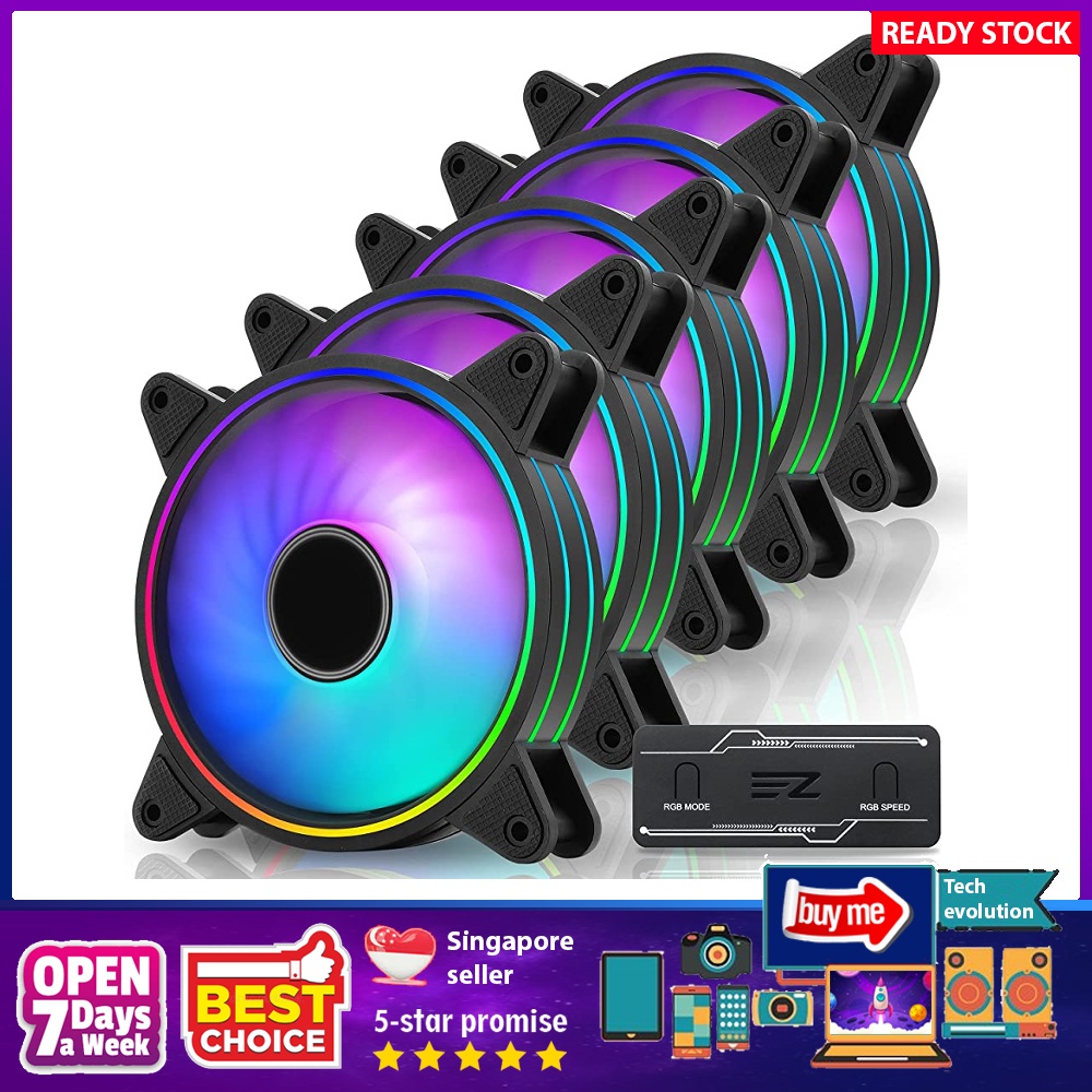 [sgstock] EZDIY-FAB Moonlight 120mm RGB PWM Case Fan with RGB PWM Fan ...