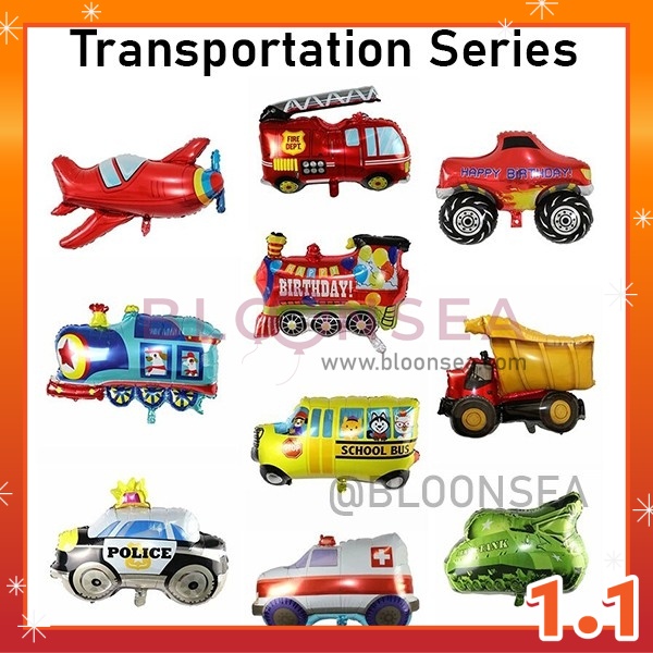 Transportation Theme Foil Balloon Car Aeroplane Truck Train Ship Boat ...