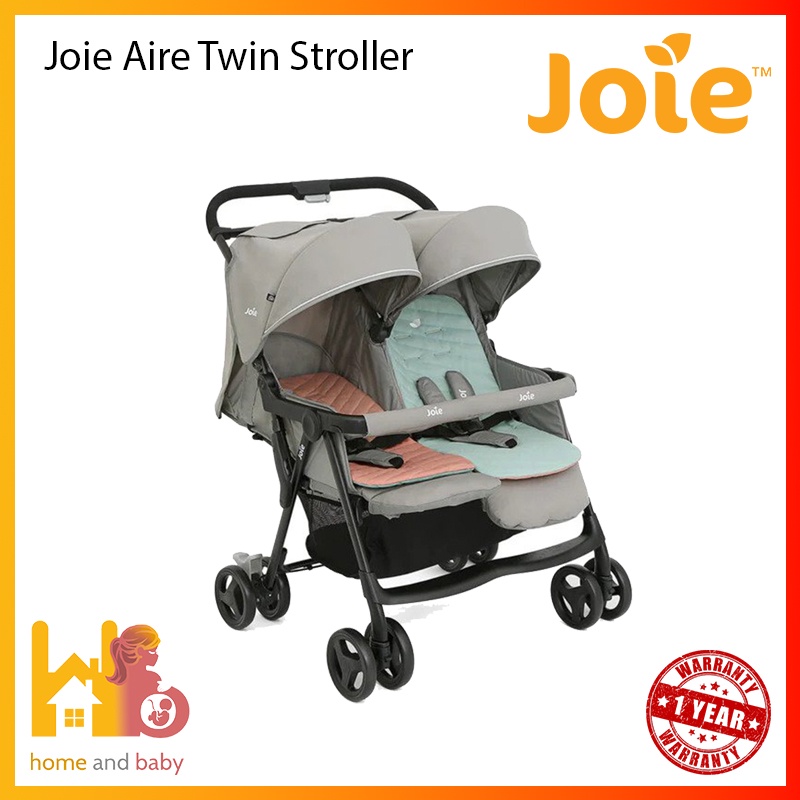 Joie Aire Twin Stroller With Rain Cover Shopee Singapore