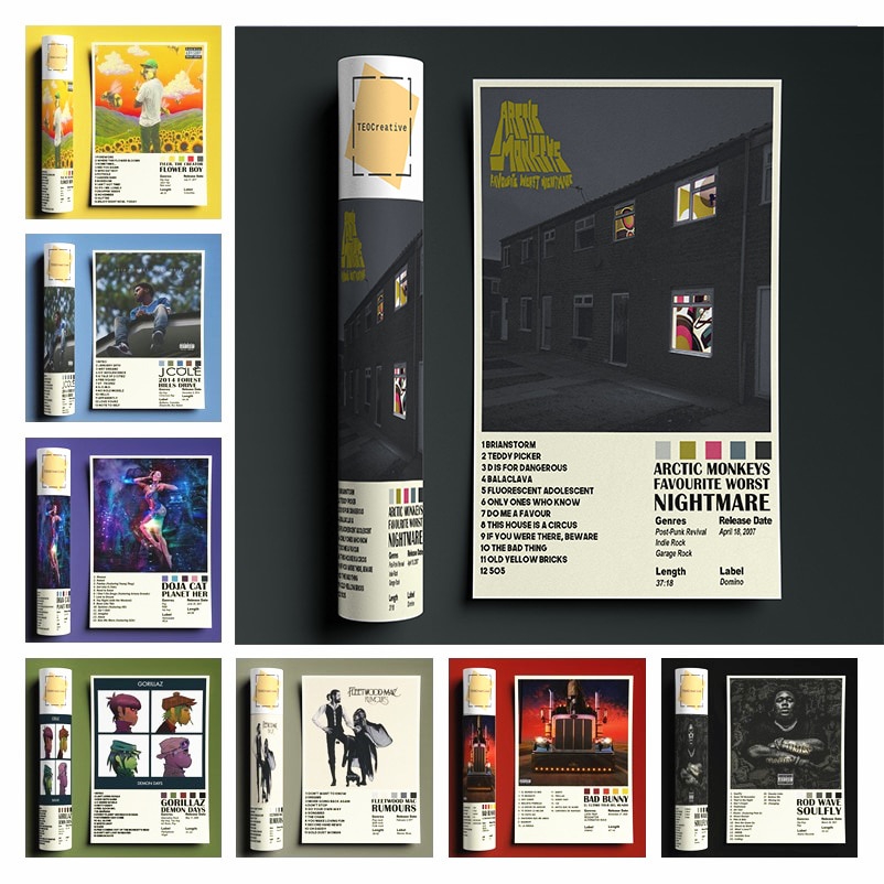 Vintage Rapper Nordic Pop Poster Aesthetics Hip Hop Album Bad Music ...